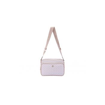 Geanta crossbody de piele ecologica cu model si bareta cu logo
