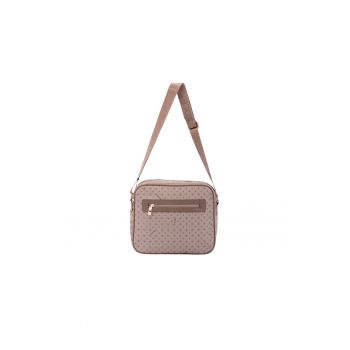 Geanta crossbody de piele ecologica cu model si bareta cu logo