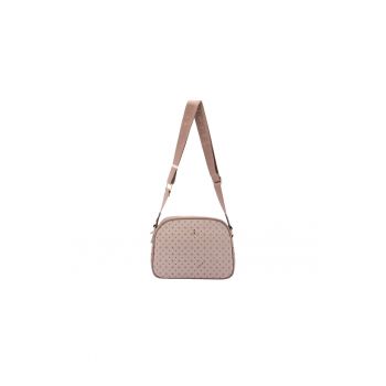 Geanta crossbody de piele ecologica cu model si bareta cu logo