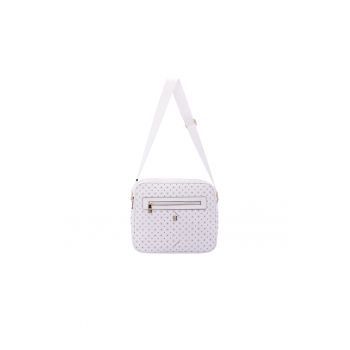 Geanta crossbody de piele ecologica cu model si bareta cu logo