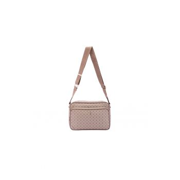 Geanta crossbody de piele ecologica cu model si bareta cu logo