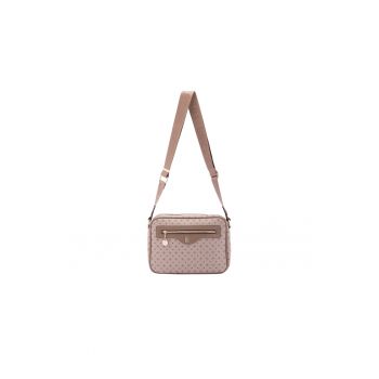 Geanta crossbody de piele ecologica cu model si buzunar frontal