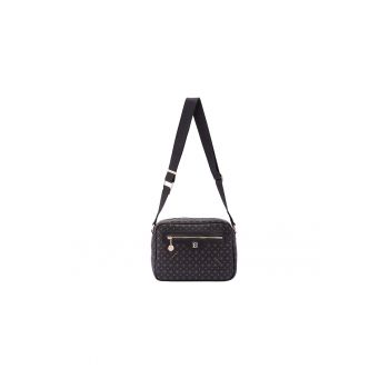 Geanta crossbody de piele ecologica cu model si buzunar frontal