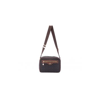 Geanta crossbody de piele ecologica cu model si buzunar frontal