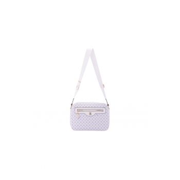 Geanta crossbody de piele ecologica cu model si buzunar frontal