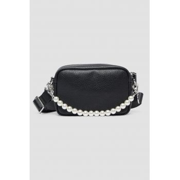 Geanta crossbody de piele ecologica cu model uni