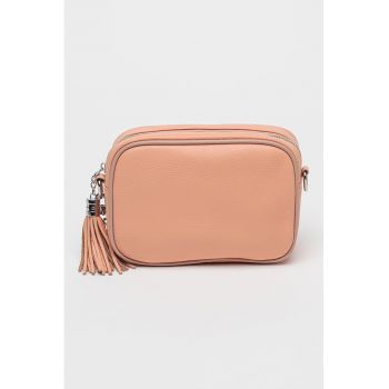 Geanta crossbody din piele cu accesoriu canaf