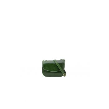 Geanta crossbody din piele cu buzunar cu fermoar