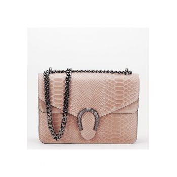 Geanta din piele naturala rose nude 1524 123 15338
