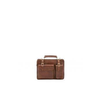 Geanta messenger de piele cu buzunare multiple 211471