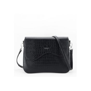 Geanta neagra cu imprimeu de reptila DJM3121-3 15 12347
