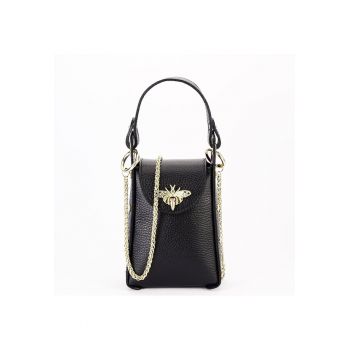 Geanta neagra mica din piele naturala 1021 127 16903
