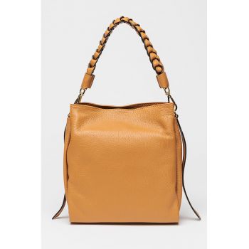 Geanta shopper de piele cu bareta detasabila