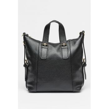 Geanta shopper de piele cu bareta detasabila