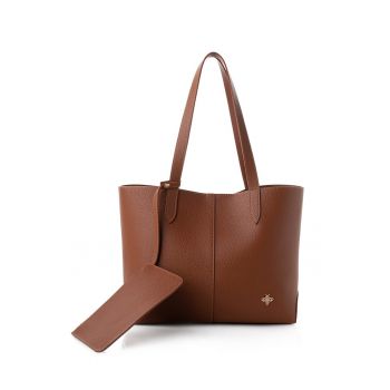 Geanta shopper de piele ecologica cu etui detasabil