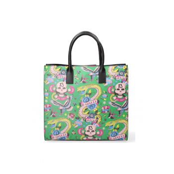 Geanta tote din piele cu model