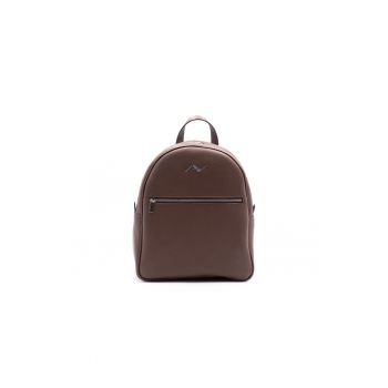 Rucsac de piele cu buzunar frontal cu fermoar