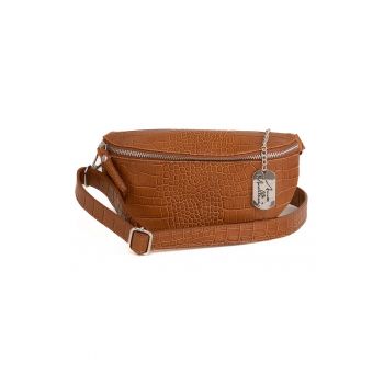 Borseta din piele cu aspect de piele de crocodil