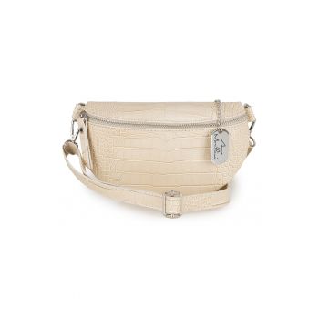 Borseta din piele cu aspect de piele de crocodil
