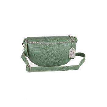 Borseta din piele cu aspect de piele de crocodil