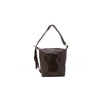 Geanta bucket uni de piele cu bareta ajustabila