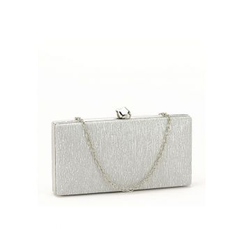 Geanta clutch cu sclipici BYH809 -06 Argintiu Argintiu