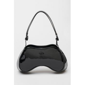 Geanta crossbody cu aspect lacuit Play