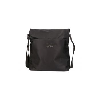 Geanta crossbody cu logo discret - Negru