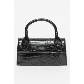 Geanta crossbody cu model piele de crocodil