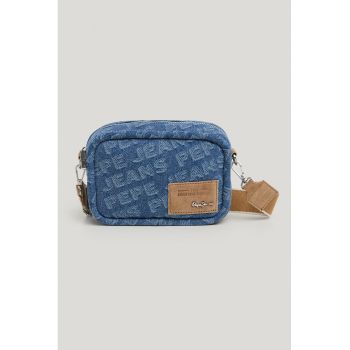 Geanta crossbody de denim cu logo Brianae