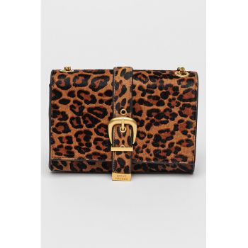 Geanta crossbody de piele cu par scurt Zeta