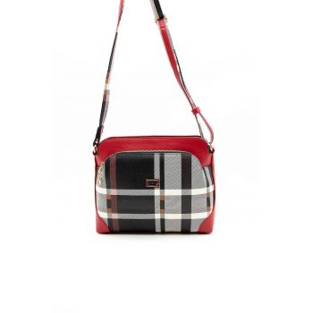 Geanta crossbody de piele ecologica cu buzunar frontal cu fermoar