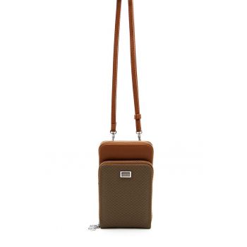 Geanta crossbody de piele ecologica cu buzunare cu fermoar