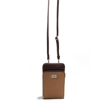 Geanta crossbody de piele ecologica cu buzunare cu fermoar