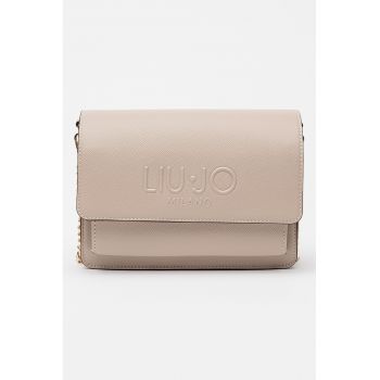 Geanta crossbody de piele ecologica cu logo in relief