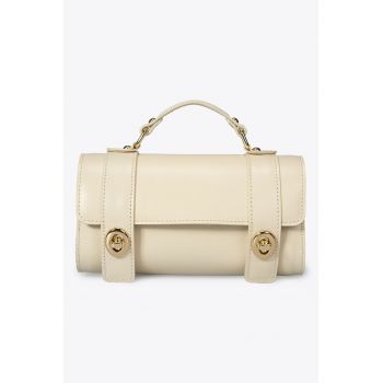 Geanta crossbody din piele cu bareta detasabila