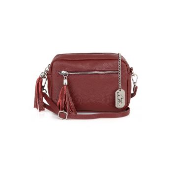 Geanta crossbody din piele cu canafi