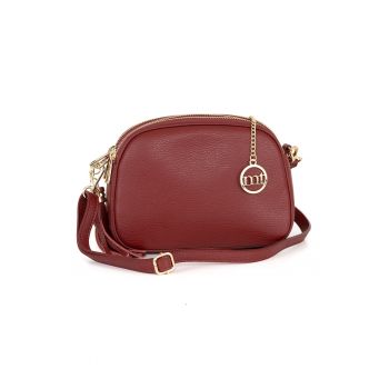 Geanta crossbody din piele cu trei compartimente