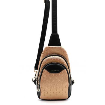 Geanta crossbody din piele ecologica cu aspect metalizat
