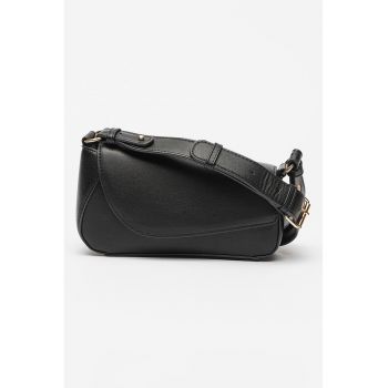 Geanta crossbody din piele ecologica cu clapa asimetrica