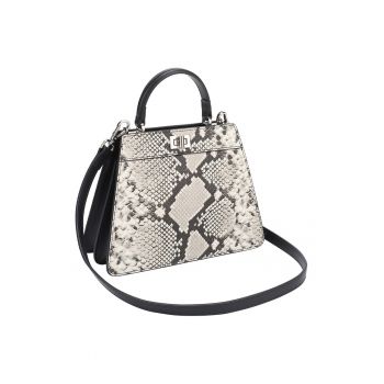 Geanta de piele cu maner si animal print