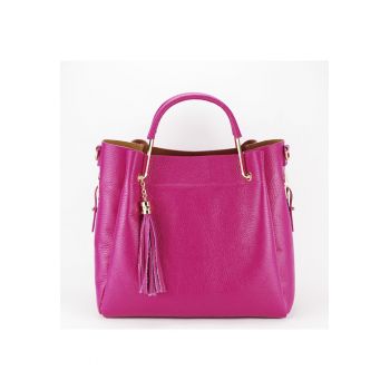 Geanta din piele naturala Ariana 122 - 33x30x13 cm - Fucsia 14143