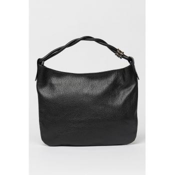 Geanta hobo de piele cu aspect texturat