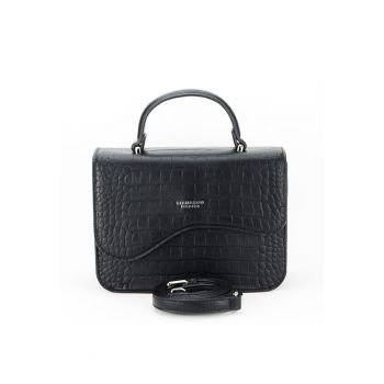 Geanta mica roz cu imprimeu de reptila DJM3121-1 14 12874 - Negru