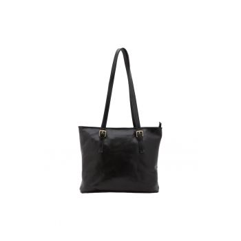 Geanta shopper de piele cu bretele ajustabile