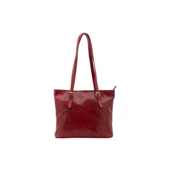 Geanta shopper de piele cu bretele ajustabile