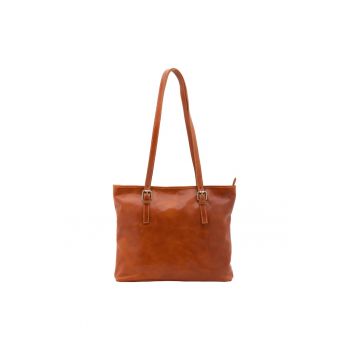 Geanta shopper de piele cu bretele ajustabile