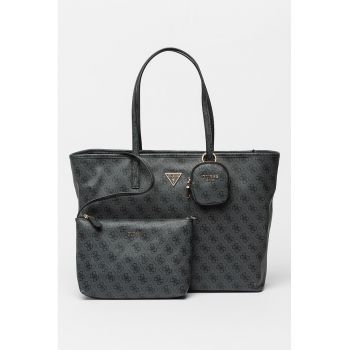Geanta shopper de piele ecologica cu etui detasabil