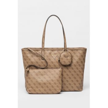Geanta shopper de piele ecologica cu etui detasabil