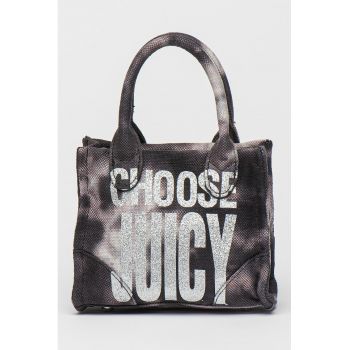 Geanta tote cu logo stralucitor si model tie-dye Iris